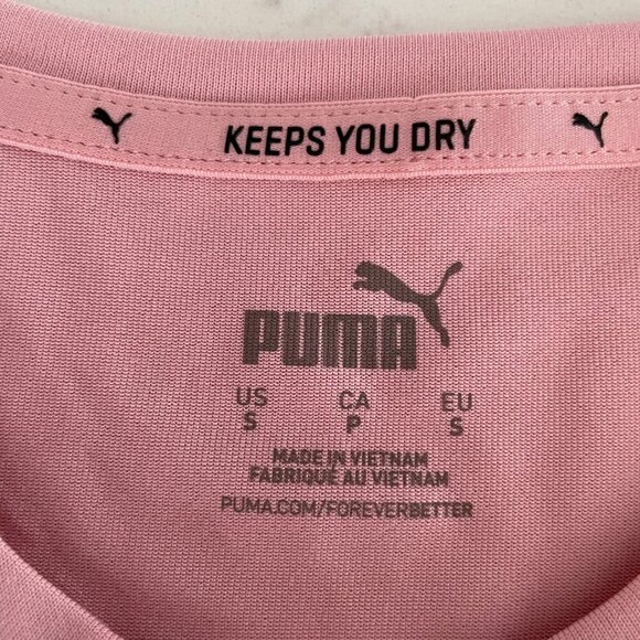 Puma Cap Slv Crew Nk Drycell Moisture Mgmt Active Tee Bridal Rose Pink Sz S NWT - Picture 8 of 11
